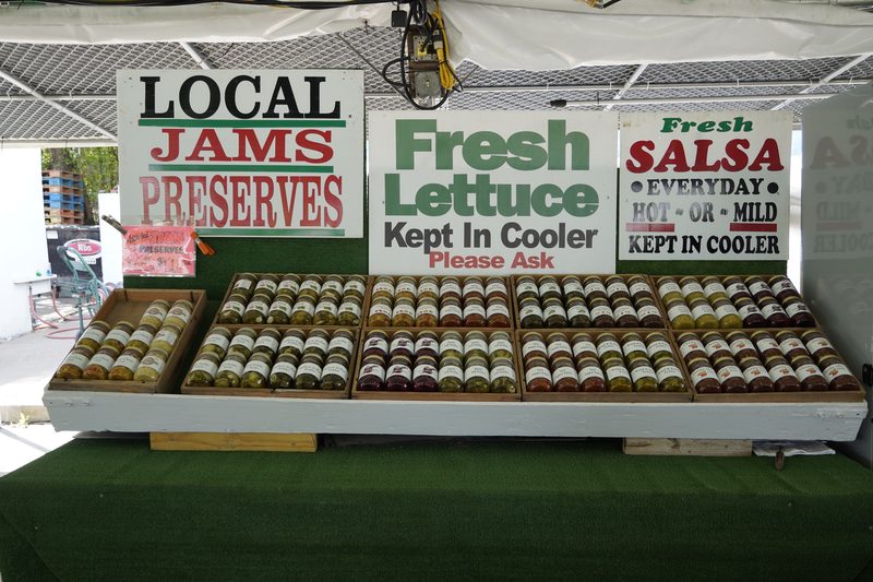 Local jams, preserves, and salsa booth